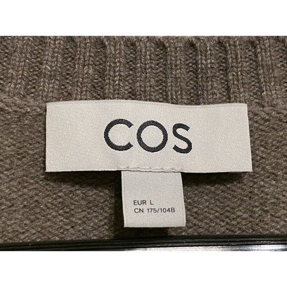 COS 100% WOOL BUTTONED Sweater Vest Pockets EUC Brown Womens Large - Picture 2 of 16